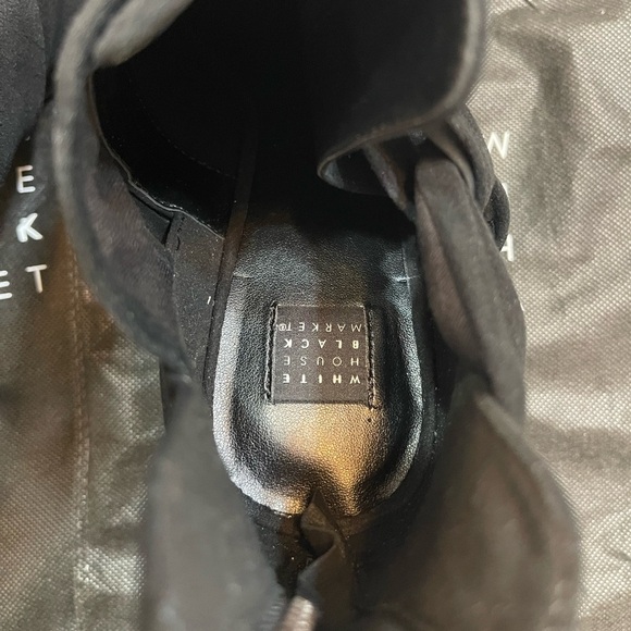 WHBM Womens 10M Black Suede Kitten Leather Heels Goth Grunge Zip Dust Box New - Picture 7 of 12